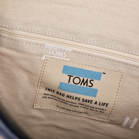 TOMS-Γυναικεία τσάντα ώμου TOMS μπλε με μοτίβο 