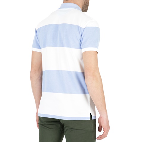 GANT-Ανδρική πόλο μπλούζα GANT λευκή-γαλάζια 