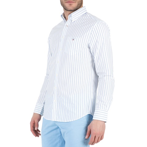 GANT-Ανδρικό μακρυμάνικο πουκάμισο GANT με γαλάζιες ρίγες 