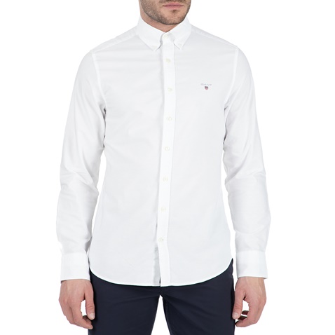 GANT-Ανδρικό μακρυμάνικο πουκάμισο Gant λευκό