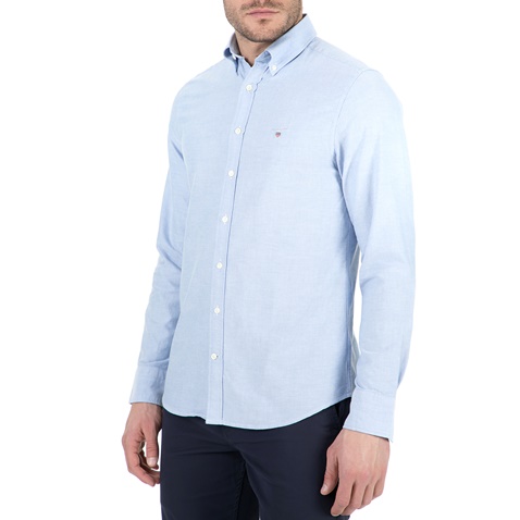 GANT-Ανδρικό μακρυμάνικο πουκάμισο Gant γαλάζιο