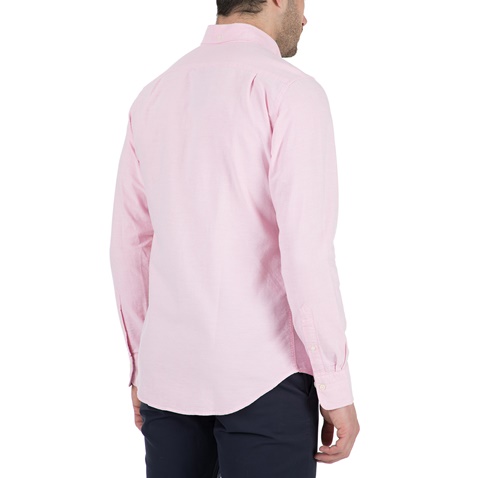 GANT-Ανδρικό μακρυμάνικο πουκάμισο Gant ροζ