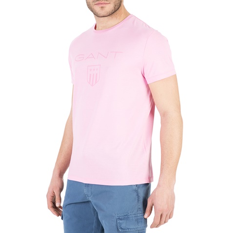 GANT-Ανδρική κοντομάνικη μπλούζα GANT ροζ 