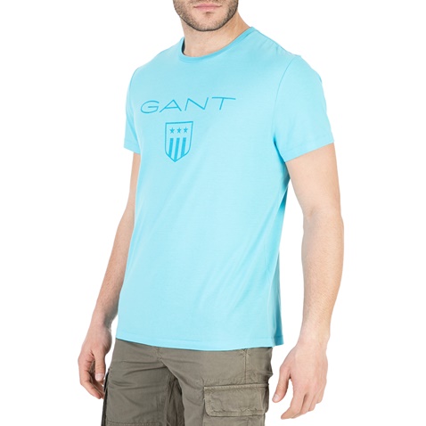 GANT-Ανδρική κοντομάνικη μπλούζα GANT τιρκουάζ 