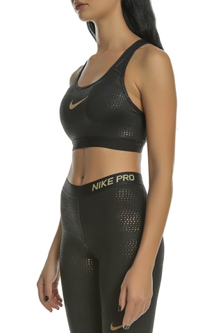 NIKE-Γυναικείο αθλητικό μπουστάκι NIKE CLASSIC MTLC DOT PRT μαύρο