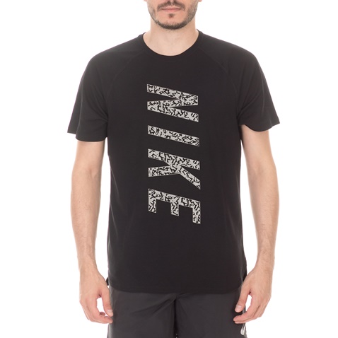 NIKE-Ανδρικό t-shirt NIKE MILER WAFFLE SS TOP GX μαύρο