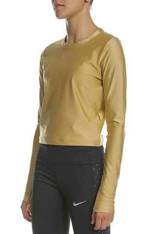 NIKE-Γυναικεία μακρυμάνικη μπλούζα NIKE SPEED TOP LS χρυσή