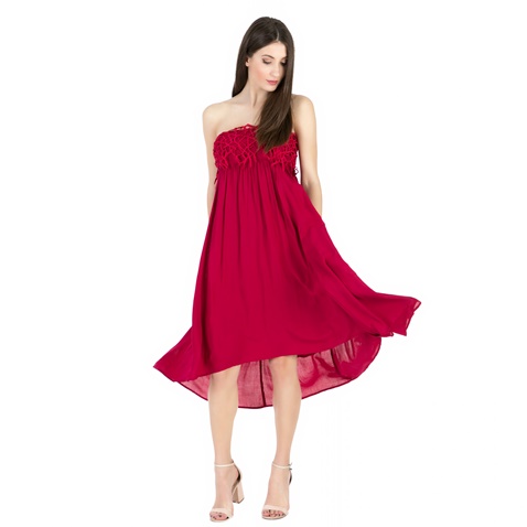 'ALE-Γυναικείο strapless φόρεμα 'ALE κόκκινο