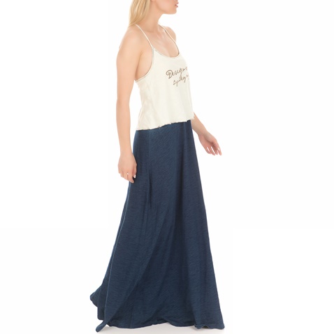 DEVERGO JEANS-Γυναικείο φόρεμα DEVERGO JEANS μπλε-λευκό