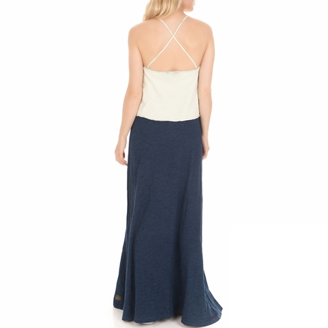 DEVERGO JEANS-Γυναικείο φόρεμα DEVERGO JEANS μπλε-λευκό
