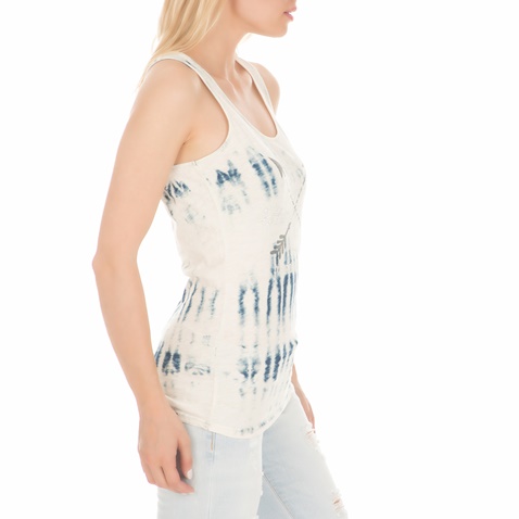 DEVERGO JEANS-Γυναικεία μπλούζα DEVERGO JEANS λευκή-μπλε