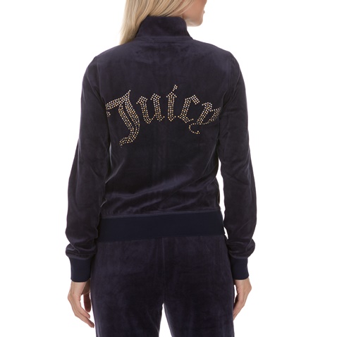 JUICY COUTURE-Γυναικεία αθλητική ζακέτα JUICY COUTURE OMBRE STUDS LUXE VELOUR μπλε