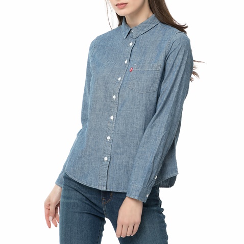 LEVI'S-Γυναικείο μακρυμάνικο ντένιμ πουκάμισο LEVI'S μπλε