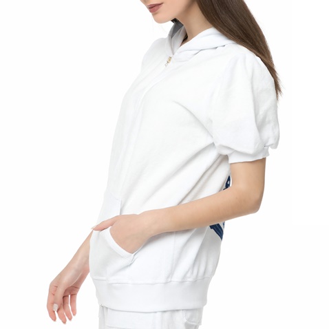 MYMOO-Γυναικεία κοντομάνικη πετσετέ ζακέτα ANCHOR λευκή