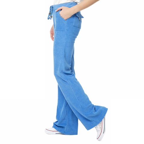 MYMOO-Γυναικείο πετσετέ παντελόνι φόρμας HIGH RISE BLA BLA BLA σιέλ
