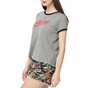BILLABONG-Γυναικείο t-shirt BILLABONG CONTRAST RINGER γκρι