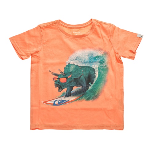 QUIKSILVER-Αγορίστικη κοντομάνικη μπλούζα GET OFF πορτοκαλί με στάμπα 