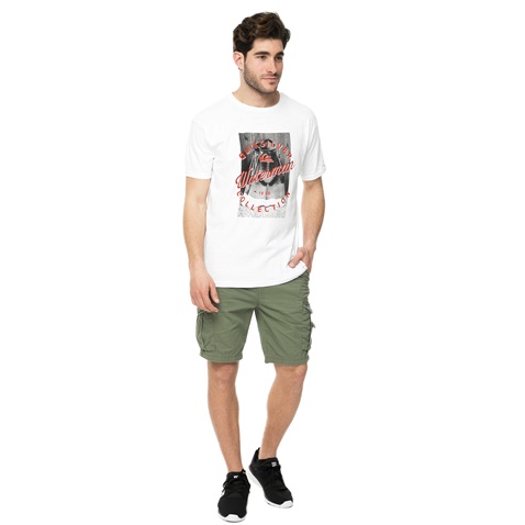 QUIKSILVER-Ανδρικό t-shirt με στάμπα QUIKSILVER DAWATER λευκή