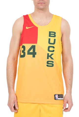 NIKE-Ανδρική φανέλα Nike NBA Milwaukee Bucks Jersey City Edition (Giannis Antetokounmpo) κίτρινη