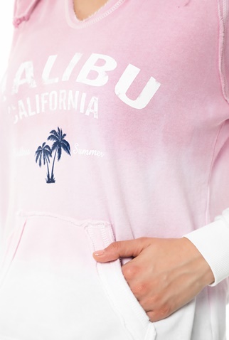 OCEAN DRIVE-Γυναικεία φούτερ μπλούζα NEW BURNOUT TIE DYE ροζ 