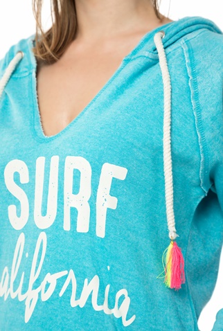 OCEAN DRIVE-Γυναικεία φούτερ μπλούζα NEW BURNOUT MULTI τιρκουάζ 
