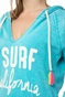 OCEAN DRIVE-Γυναικεία φούτερ μπλούζα NEW BURNOUT MULTI τιρκουάζ 