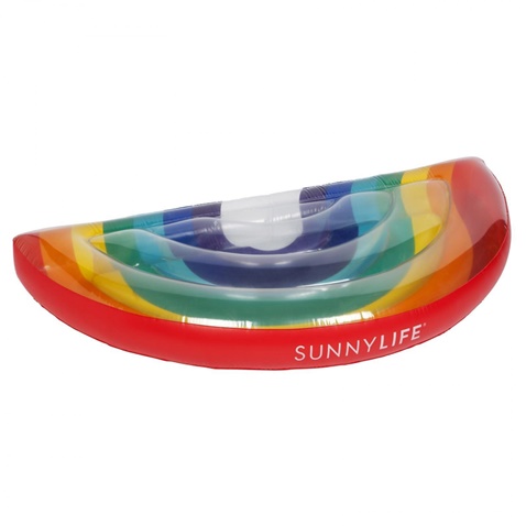 SUNNYLIFE-Φουσκωτό στρώμα θαλάσσης SUNNYLIFE Lie-On Float Rainbow μπλε κόκκινο