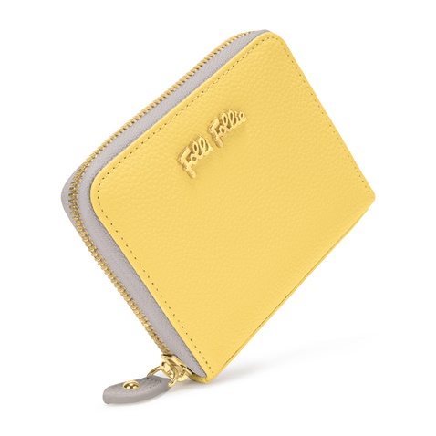 FOLLI FOLLIE-Γυναικείο πορτοφόλι  με φερμουάρ FOLLI FOLLIE κίτρινο