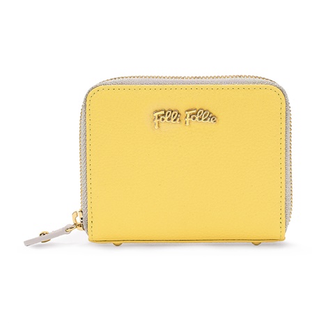FOLLI FOLLIE-Γυναικείο πορτοφόλι  με φερμουάρ FOLLI FOLLIE κίτρινο