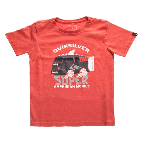QUIKSILVER-Αγορίστικη κοντομάνικη μπλούζα AMPHIBIAN κόκκινη με στάμπα 