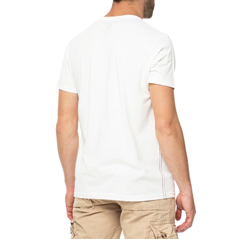 BATTERY-Ανδρικό t-shirt BATTERY λευκό με στάμπα