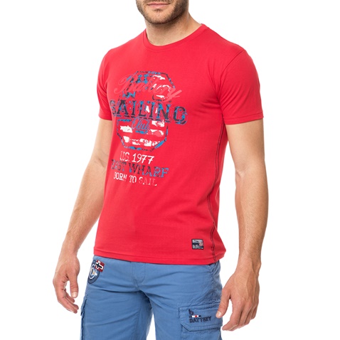 BATTERY-Ανδρικό t-shirt BATTERY κόκκινο