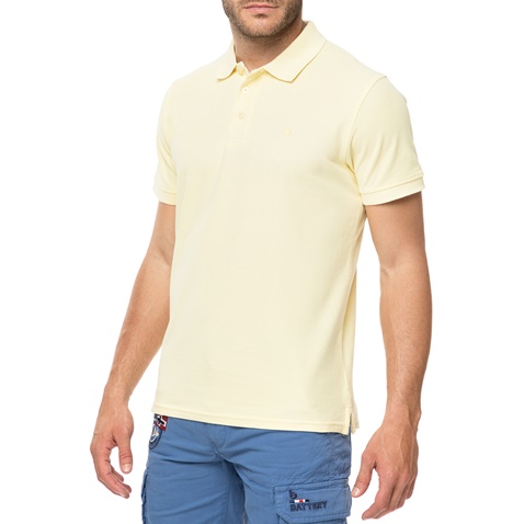 BATTERY-Ανδρικό πόλο t-shirt BATTERY κίτρινο