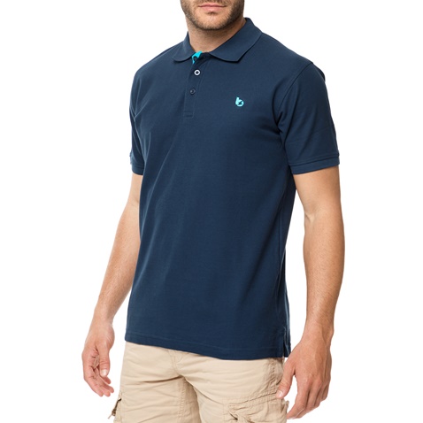 BATTERY-Ανδρικό πόλο t-shirt BATTERY navy μπλε