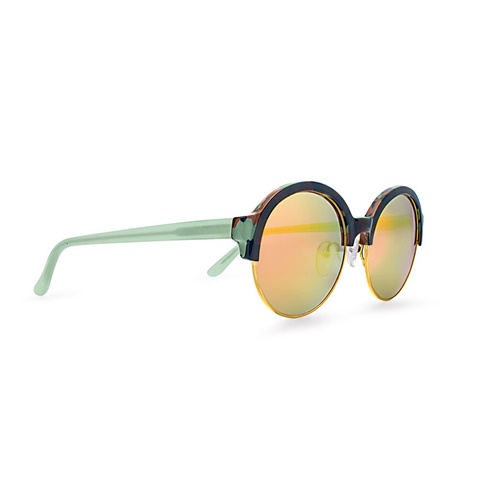 FOLLI FOLLIE-Γυαλιά ηλίου FOLLI FOLLIE πράσινα στρογγυλά με φακούς καθρέφτη