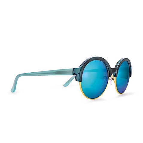 FOLLI FOLLIE-Γυαλιά ηλίου FOLLI FOLLIE μπλε στρογγυλά με φακούς καθρέφτη