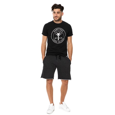 HAMPTONS-Ανδρικό t-shirt HAMPTONS PALM LOGO μαύρο