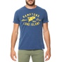 HAMPTONS-Ανδρικό t-shirt HAMPTONS μπλε με στάμπα FLAG