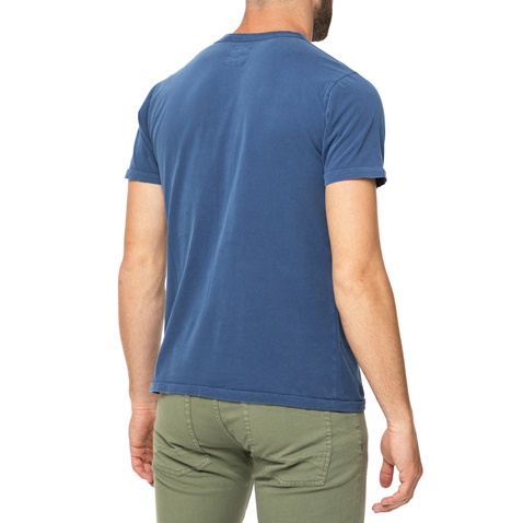 HAMPTONS-Ανδρικό t-shirt HAMPTONS μπλε με στάμπα FLAG