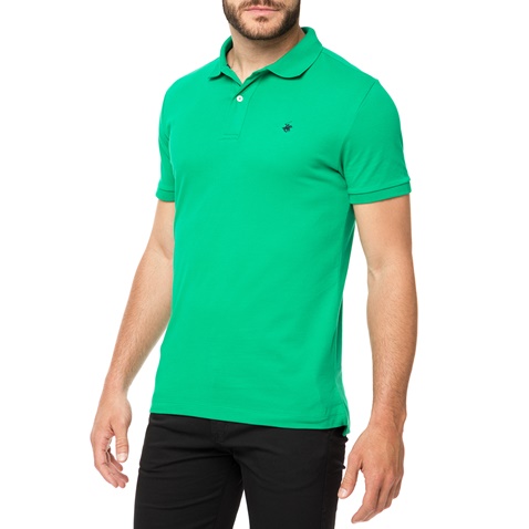 BEVERLY HILLS POLO CLUB-Ανδρικό πόλο t-shirt MAGLIA POLO πράσινο