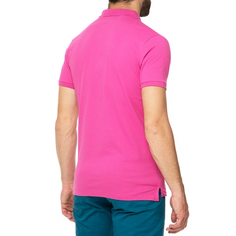 BEVERLY HILLS POLO CLUB-Ανδρικό πόλο t-shirt  MAGLIA φούξια