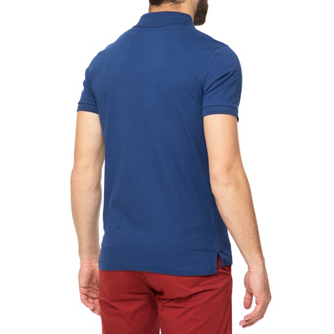 BEVERLY HILLS POLO CLUB-Ανδρικό πόλο t-shirt MAGLIA μπλε