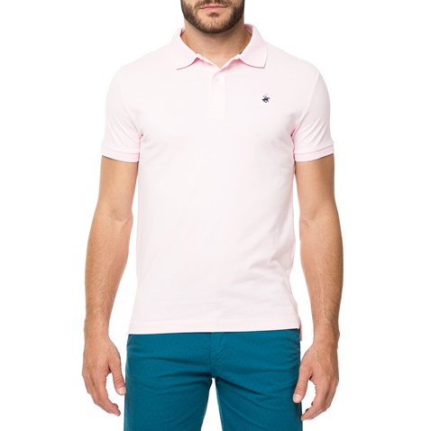 BEVERLY HILLS POLO CLUB-Ανδρικό πόλο t-shirt  MAGLIA ροζ