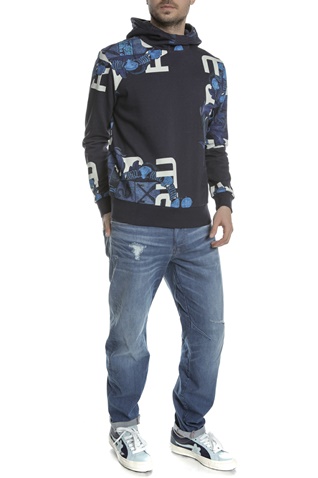 G-STAR RAW-Ανδρική φούτερ μπλούζα με κουκούλα G-STAR RAW μπλε