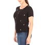 GUESS-Γυναικείο t-shirt με στάμπα GUESS EYELETS μαύρο