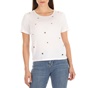 GUESS-Γυναικείο t-shirt με στάμπα GUESS EYELETS λευκό