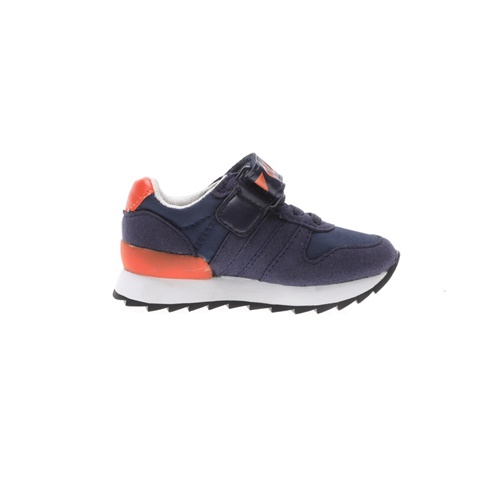 GUESS KIDS-Παιδικά sneakers GUESS KIDS RUDY LOW μπλε πορτοκαλί