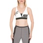 NIKE-Γυναικείο αθλητικό μπουστάκι NIKE SPRT DSTRT INDY PLUNGE ασπρόμαυρο