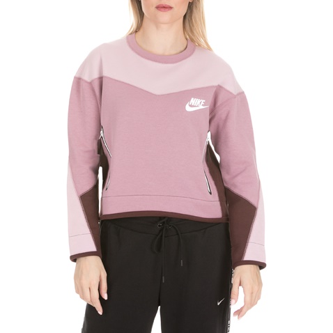 NIKE-Γυναικεία φούτερ μπλούζα NIKE NSW TCH FLC ροζ μπορντό