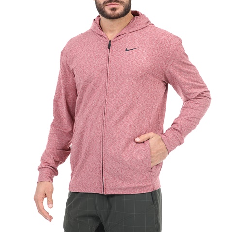 NIKE-Ανδρική αθλητική ζακέτα NIKE DRY HOODIE FZ HPRDRY LT κόκκινη